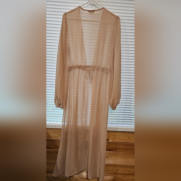 Sheer Longline Cardigan in Nude Size S - Picture 4 of 5